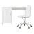 Artiss 100cm White Computer Desk and PU Leather Office Chair Set, Storage Drawer, Home Study Table, Ergonomic Design
