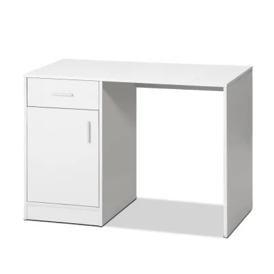 Artiss Computer Desk with Drawer and Cabinet, Engineered Wood, 100cm, White - Modern Office Storage Solution