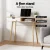 Artiss Computer Desk 90cm Oak and White – Scandinavian Style, Drawer, Open Shelf, Rubber Wood Legs, Sturdy Build