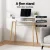 Artiss 90CM White Computer Desk - Scandinavian Style, Rubber Wood Legs, Drawer & Shelf, 15mm Particle Board