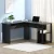 Artiss Ronald Computer Desk L-Shape Black 136cm, 2-Tier Shelf, Cable Management, 15mm Particle Board, Space Saving