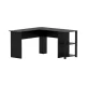 Artiss Ronald Computer Desk L-Shape Black 136cm, 2-Tier Shelf, Cable Management, 15mm Particle Board, Space Saving