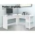 Artiss Computer Desk L-Shape 15mm Particle Board White 136CM - Space-Saving Design with Shelves and Cable Management