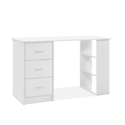 Artiss Computer Desk with Drawers and Shelves, 15mm Particle Board, White, 120cm - Stylish & Functional Office Solution