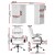 Artiss 120cm Computer Desk and Executive Office Chair Set, White, PU Leather, High Back, Storage Drawers, Shelves