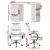 Artiss 120cm Computer Desk and Executive Office Chair Set, White, PU Leather, High Back, Storage Drawers, Shelves