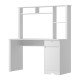 Artiss Computer Desk with Bookshelf & Drawer, 134cm White Melamine Finish, 15mm Particleboard, Home Office Furniture