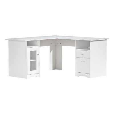 Artiss L-Shaped White Computer Desk with Storage Cabinet & Drawers, 150cm - Space-Saving Home Office Solution