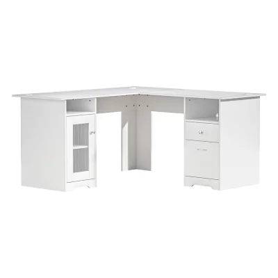 Artiss L-Shaped White Computer Desk with Storage Cabinet & Drawers, 150cm - Space-Saving Home Office Solution