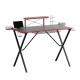 Artiss Gaming Desk, MDF Board, 130x63x90.5cm, Black - Durable Two-Tier Design with Storage, Cup Holder & More