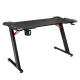 Artiss Gaming Desk 120cm with RGB LED Lights, Solid Steel Frame, Carbon Fibre Surface, Cup Holder, Headphone Hook