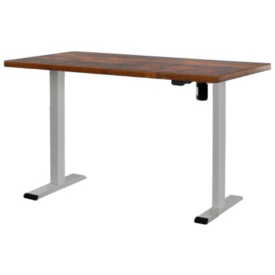 Artiss Motorised Standing Desk, Particle Board, 120CM, Rustic Brown, Height Adjustable, Ergonomic Office Solution