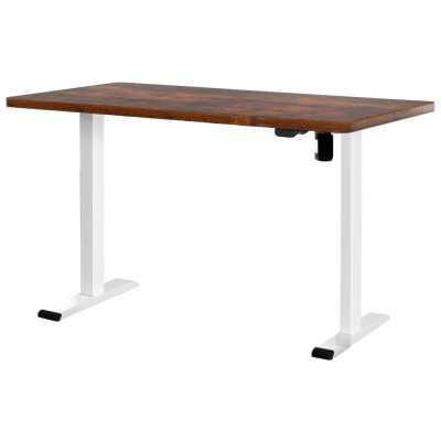 Artiss 140cm Motorised Sit-Stand Desk in Rustic Brown - Adjustable Height, Eco-Friendly, Quiet Operation