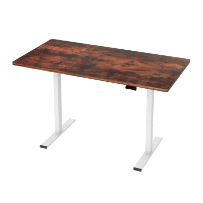 Artiss Motorised Standing Desk, Rustic Brown, 140CM, Dual Motor, Adjustable Height, Eco-Friendly, Quiet Operation