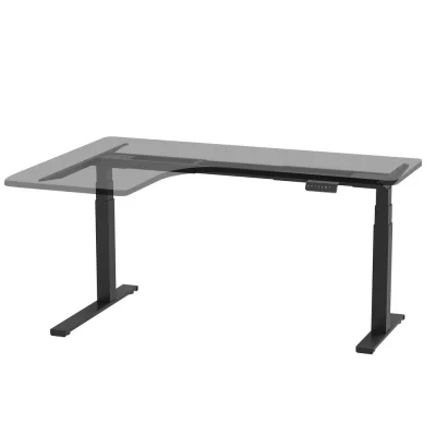 Artiss Standing Desk Frame, Motorised L-Shape, Black, Adjustable 62-128cm Height, Dual-Motor System, Easy Assembly