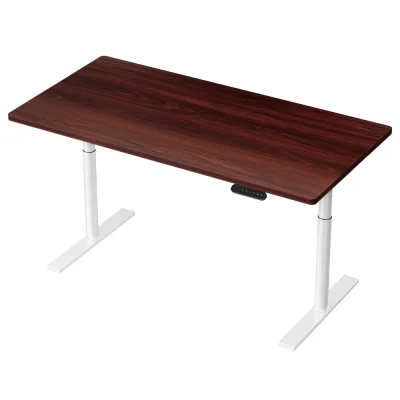 Artiss Motorised Standing Desk, Metal Frame, Walnut, 140CM, Dual Motors, Adjustable Height, Eco-Friendly Design
