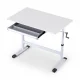 Artiss Manual Standing Desk 100CM White - Height Adjustable Workstation with Hand Crank, Drawer, MDF Board, 61-81.5cm
