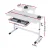 Artiss Manual Height Adjustable Standing Desk, 120CM White, MDF Board, Built-in Drawer, Hand Crank, Home Office Use