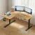 Artiss L-Shape Electric Standing Desk, Oak & Black, Adjustable 72-121cm, Dual Motor, Cable Management, 140x110cm