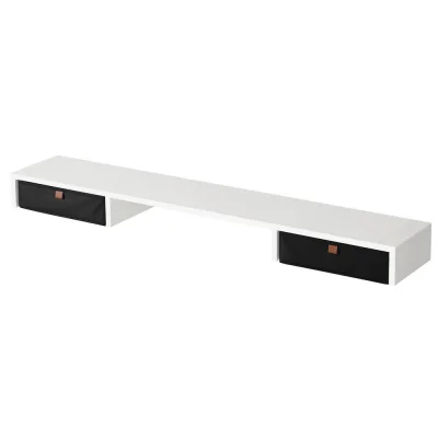 Maximise Your Workspace with the Artiss 120cm White Standing Desk Shelf - 2-Tier Design, Removable Shelf, Fabric Drawer