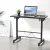 Artiss 80CM Height Adjustable Wooden Laptop Desk Table, Mobile Bedside Table with Tilt Top, Black, Steel Frame