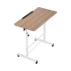 Artiss Adjustable Laptop Desk Table 80cm Light Wood, Mobile Wheeled Stand, Tilting MDF Top, Height Adjustable