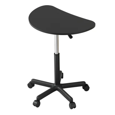 Artiss Portable Laptop Desk, Height Adjustable, 360° Rotating Stand, 60CM Black, Steel & Nylon Frame, Caster Wheels