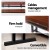 Artiss Adjustable Mobile Twin Laptop Desk Table 80cm Dark Wood, Height Adjustable, MDF, Tilting Top, Lockable Wheels