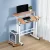 Artiss Adjustable 80CM Mobile Twin Laptop Desk, Light Wood, Dual Tabletops, Height & Tilt Adjust, Portable & Sturdy