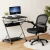 Artiss Computer Desk and Mesh Office Chair Set, Black, 15mm Thick Board, 360° Wheels, Adjustable Ergonomic Chair