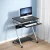Artiss 60CM Black Computer Desk with Sliding Keyboard Tray, 15mm Thick Top, Z-Shape Steel Frame, & 360° Castor Wheels