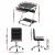 Artiss Computer Desk and Office Chair Set, Black, 15mm Thick Board, Sliding Keyboard Tray, PU Leather, 60x48x75cm