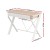 Artiss 100cm Computer Desk with Drawers – Oak Table Top, White Steel Frame, X-Brace, Engineered Wood, Home Office
