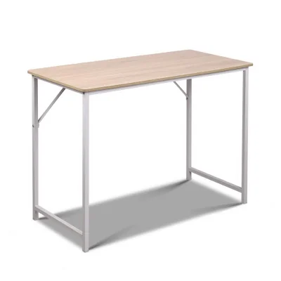 Artiss Computer Desk, Oak Particle Board, 100cm, White & Oak, Stylish Workstation, Easy Assembly, Compact Design