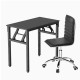 Artiss Foldable Computer Desk and Office Chair Set, Black, PU Leather, 80x40cm, Home Office Study, Adjustable, Sturdy Artiss Foldable Computer Desk and Office Chair Set, Black, PU Leather, 80x40cm, Home Office Study, Adjustable, Sturdy