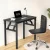 Artiss Foldable Computer Desk and Office Chair Set, Black, PU Leather, 80x40cm, Home Office Study, Adjustable, Sturdy