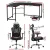 Artiss L-Shape Computer Desk and Ergonomic Mesh Office Chair Set, 147cm, Steel Frame, Adjustable, Black