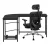 Artiss L-Shape Computer Desk and Ergonomic Mesh Office Chair Set, 147cm, Steel Frame, Adjustable, Black