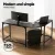 Artiss L-Shaped Computer Desk 147cm with Ergonomic Mesh Office Chair, Adjustable, Sturdy Steel Frame, Black