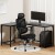 Artiss L-Shaped Computer Desk 147cm with Ergonomic Mesh Office Chair, Adjustable, Sturdy Steel Frame, Black Artiss L-Shaped Computer Desk 147cm with Ergonomic Mesh Office Chair, Adjustable, Sturdy Steel Frame, Black