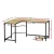 Artiss L-Shape Computer Desk with CPU Stand, Oak Finish, 147cm - Durable Particle Board & Steel, Space-Saving Design