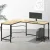 Artiss L-Shape Computer Desk with CPU Stand, Oak Finish, 147cm - Durable Particle Board & Steel, Space-Saving Design