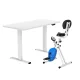 Artiss White Motorised Standing Desk with Everfit Folding X-Bike, 140cm Adjustable Height, Magnetic Resistance
