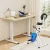 Artiss Under Desk Folding X-Bike & 140cm Automatic Standing Desk, Magnetic Resistance, Oak Finish, Height Adjustable