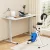 Artiss 120cm White Electric Standing Desk with Folding X-Bike, Magnetic Resistance, Adjustable Height, Quiet Operation