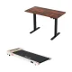 Artiss 360mm Electric Walking Pad Treadmill with 140cm Rustic Brown Standing Desk, Motorised Adjustable Frame