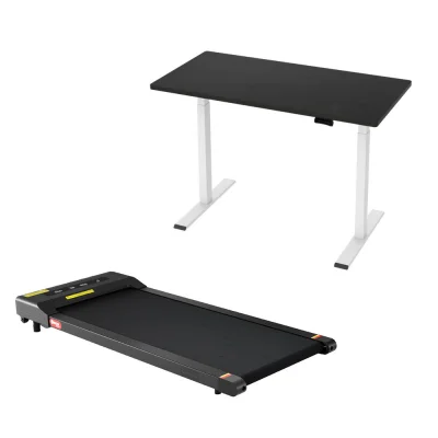 Artiss 120cm Automatic Standing Desk with Motorised Height Adjustment and 400mm Electric Walking Pad, Black