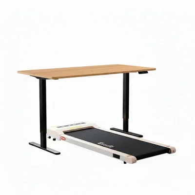 Artiss Electric Treadmill & Motorised Standing Desk Combo, 120cm, Adjustable Height 73-118cm, 1-10km/h, Shock Absorption