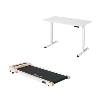 Artiss Electric Standing Desk with 120cm White Table and Everfit 10km/h Walking Pad, Adjustable Height, Home Office Artiss Electric Standing Desk with 120cm White Table and Everfit 10km/h Walking Pad, Adjustable Height, Home Office
