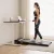Artiss 400mm Electric Walking Pad Treadmill with 120cm Walnut Standing Desk, Height Adjustable, Dual Motor